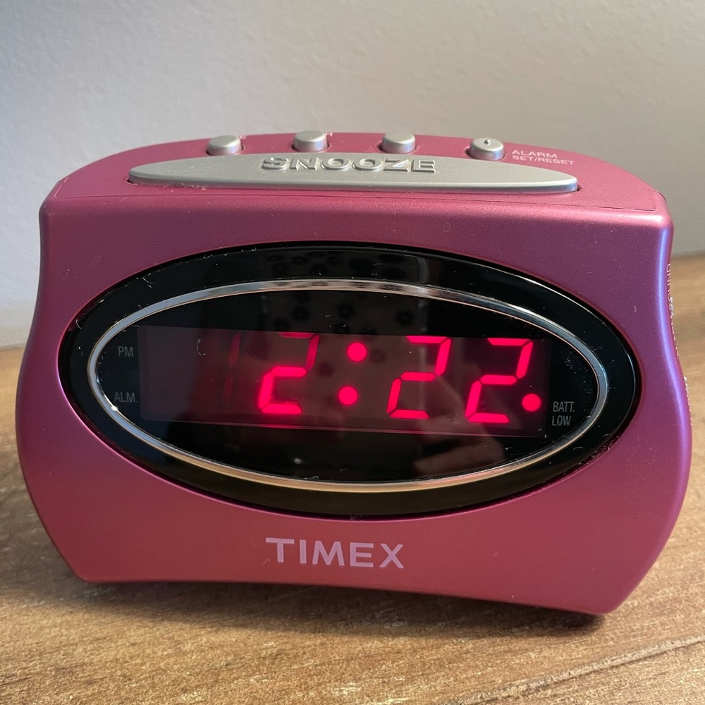 Pink Timex Nightstand Alarm Clock